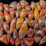 a menagerie of various morgan hill poppy jasper cabochons