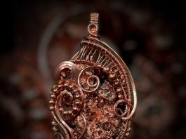 native copper nugget pendant made by Julie Park with a lapidary career in geology