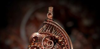 native copper nugget pendant made by Julie Park with a lapidary career in geology