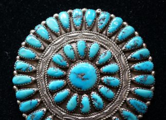 morenci turquoise navajo pin