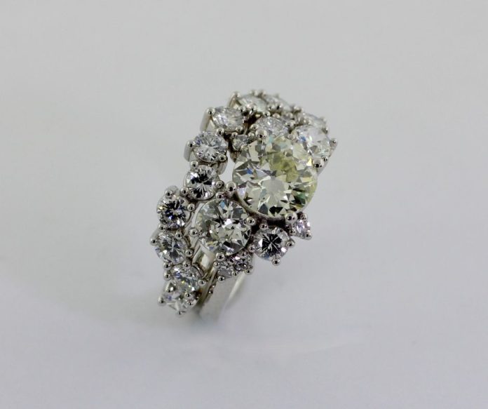 new ring made of heirloom jewelry pieces