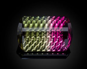 watermelon tourmaline on black background