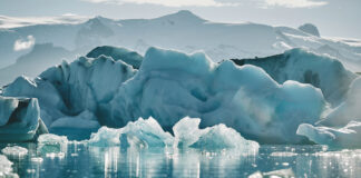 Is ice a mineral. Yes. It is in full display in this Icelandic glacier lagoon bay frozen with ice.