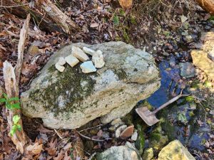 stack of amazonite and microcline on the ground