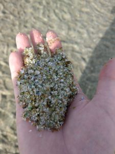 Colorful sea glass at Omura City Beach, Japan, makes it one of many fun mineral beaches to visit