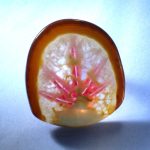 Agate with Quartz Crystals: Cabochon Carving crystals in agate finished cabochon