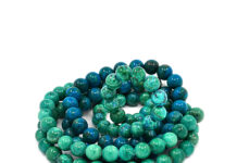 Eilat Stone: King Solomon’s Gem Green and blue eilat stone on a white background.