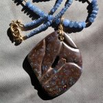 carved chocolate opal necklace
