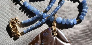 carved chocolate opal necklace
