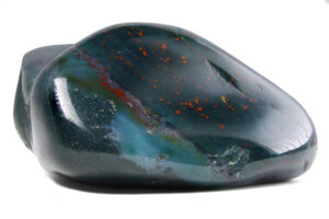 bloodstone with red spots representing religious gemstones in Christianity