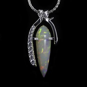 welo opal faceting briolette design in a necklace