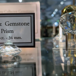 display of faceted quartz gemstones