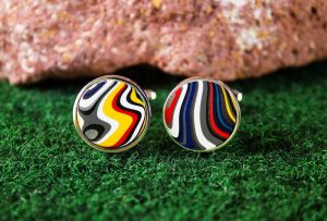 fordite cuff links