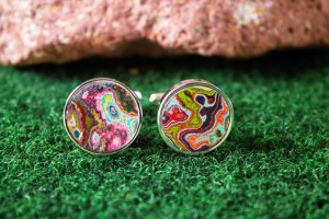 fordite cufflinks