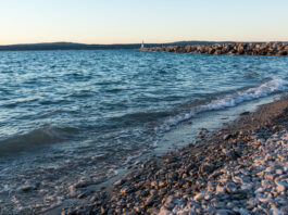 8 Rocks Found on Lake Michigan Beaches rocky Lake Michigan beach at sunset