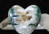 bedazzled blue seam agate heart-shaped cabochon