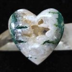 bedazzled blue seam agate heart-shaped cabochon