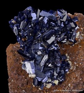 azurite on an ocherous matrix