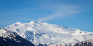 Makushin volcano in the Alaska Ring of Fire