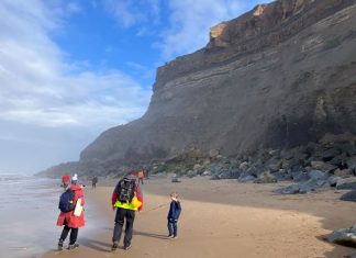 exploring the beaches along the Whitby Dinosaur Coast