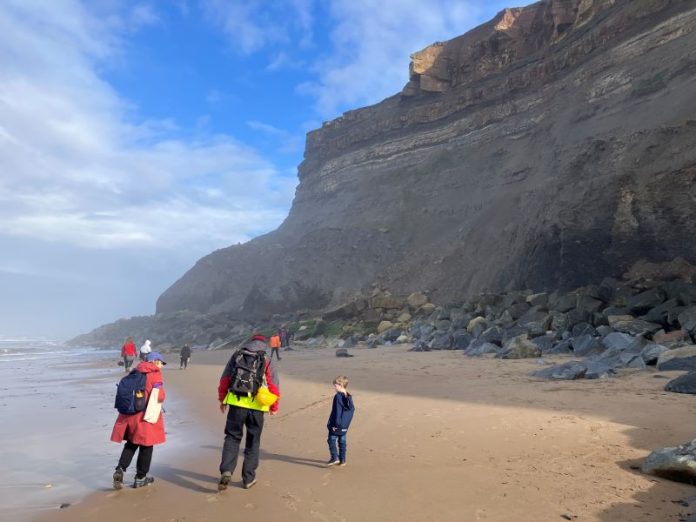 exploring the beaches along the Whitby Dinosaur Coast