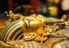 Golden Mask of egyptian pharaoh Tutankhamun, Replica