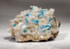 Non-Zeolite Minerals: Volcanic Treasures Mineral Cavansite, Blue rosettes of cavansite crystals on stilbite crystals.