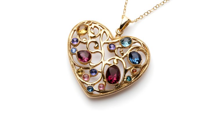 ? Custom heart-shaped necklace with birthstones representing each member of the family isolated on white background in HD history of birthstones includes necklaces like this heart shaped pendant necklace set with birthstones for family members