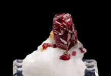 spinel gemstone perched on matrix