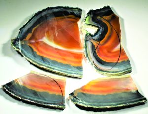 slabs used to find a sunrise/sunset scene in an agate cabochon