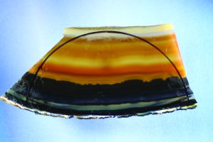 tracing a shape on a Brazilian agate cabochon