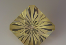 Oregon sunstone faceted using spellbound design