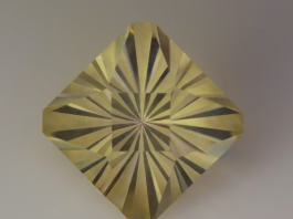 Oregon sunstone faceted using spellbound design
