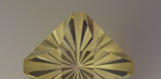 Oregon sunstone faceted using spellbound design