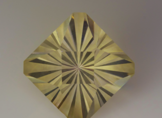 Oregon sunstone faceted using spellbound design