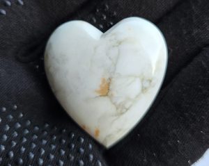 heart-shaped tick canyon howlite cabochon