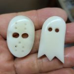 ghost and mask tick canyon howlite cabochons