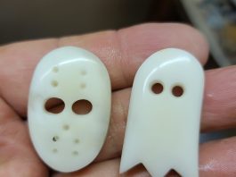ghost and mask tick canyon howlite cabochons