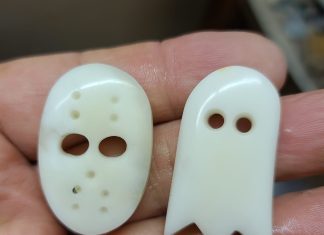 ghost and mask tick canyon howlite cabochons