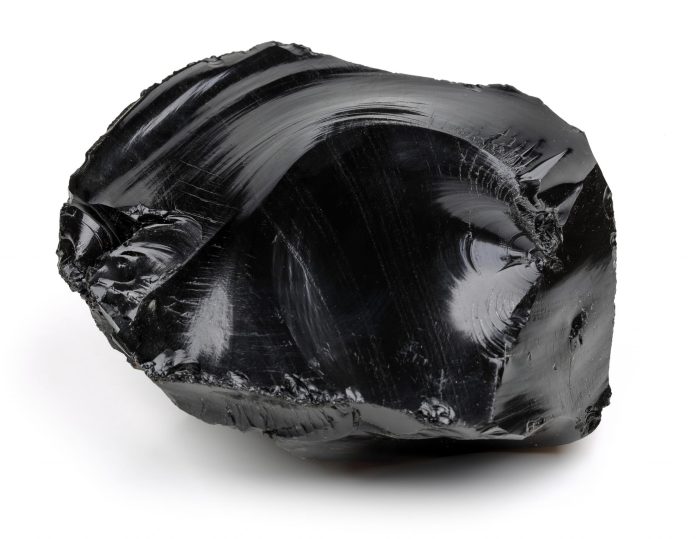 rough black obsidian