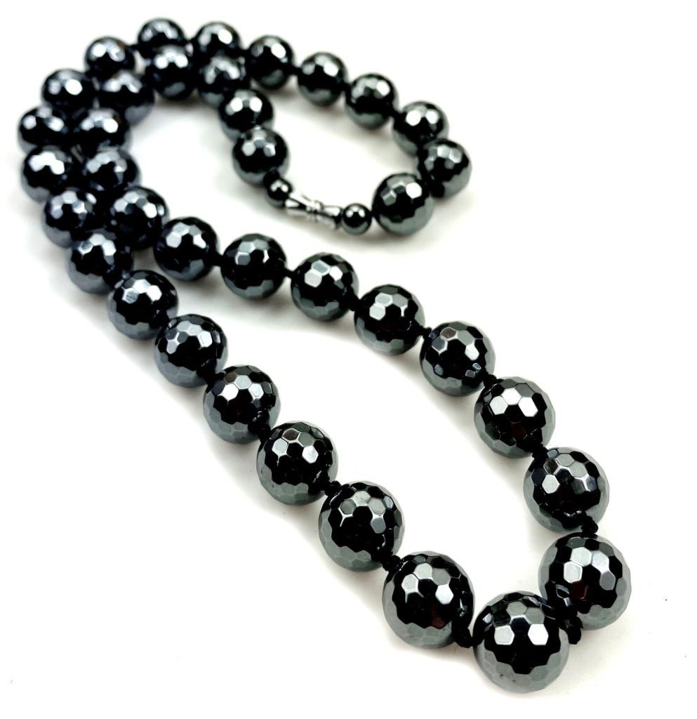 victorian mourning black gemstones -hematite beads