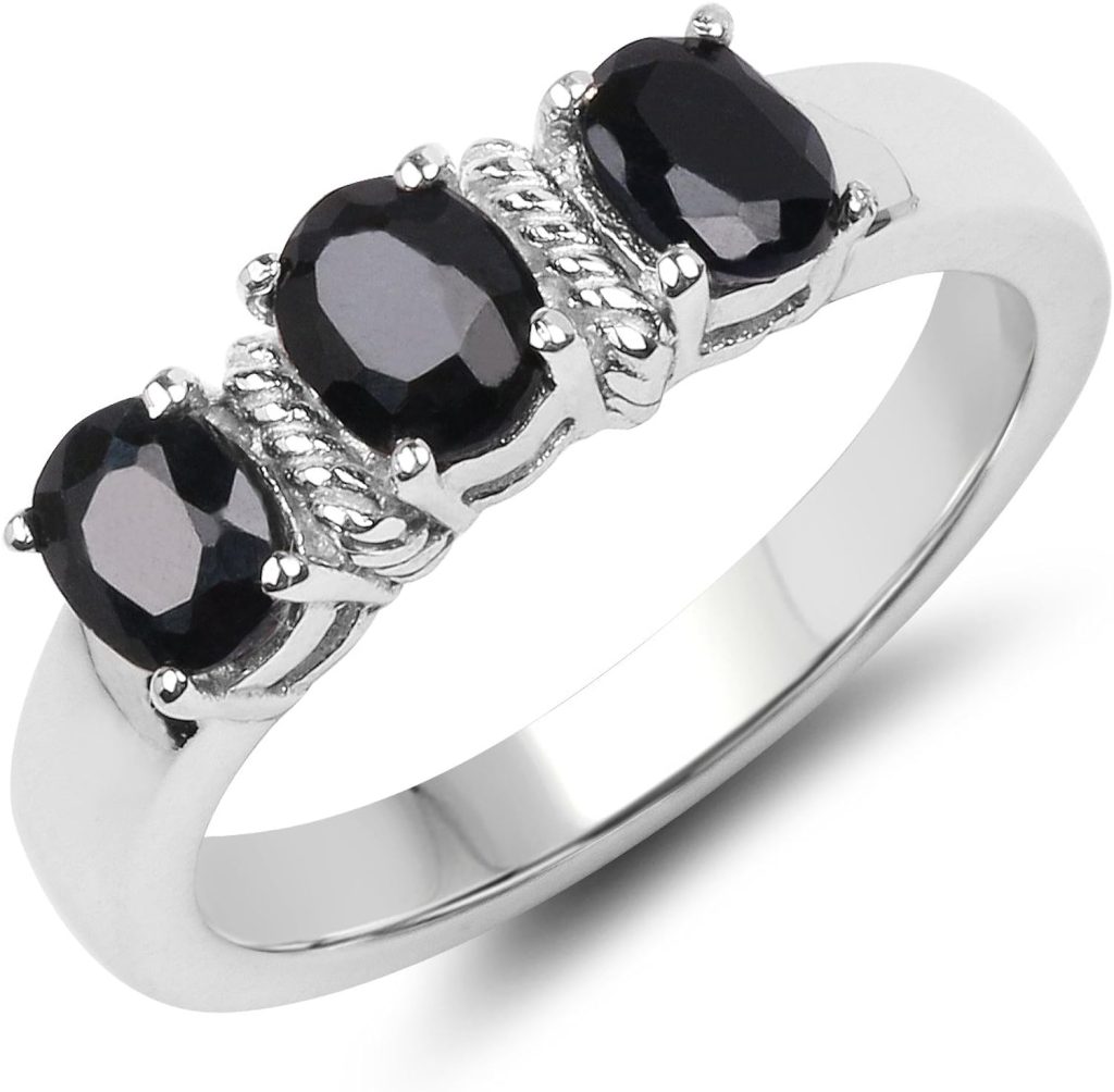 black gemstones sapphire ring