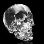 Crystal Skulls: Quartz, Carvings & Controversy Crystal skull on black at angle ancient South American artifact