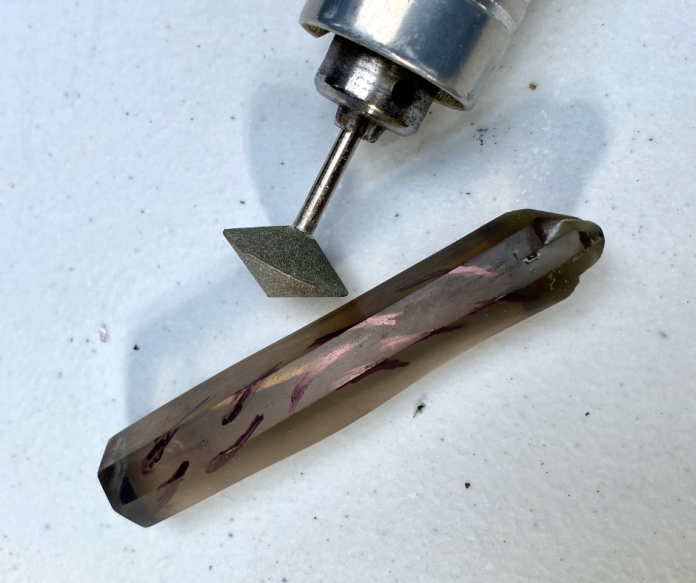 smoky quartz intaglio