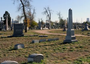 denver riverside cemetery with zink headstones in it