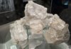rock salt crystal display in a museum