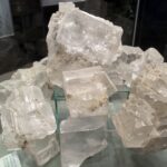 rock salt crystal display in a museum