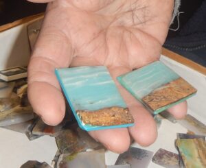 two unfinished intarsias