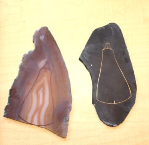 basanite and brazilian agate doublet