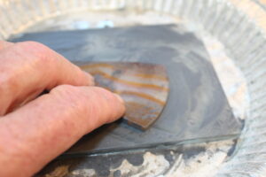 basanite and brazilian agate doublet